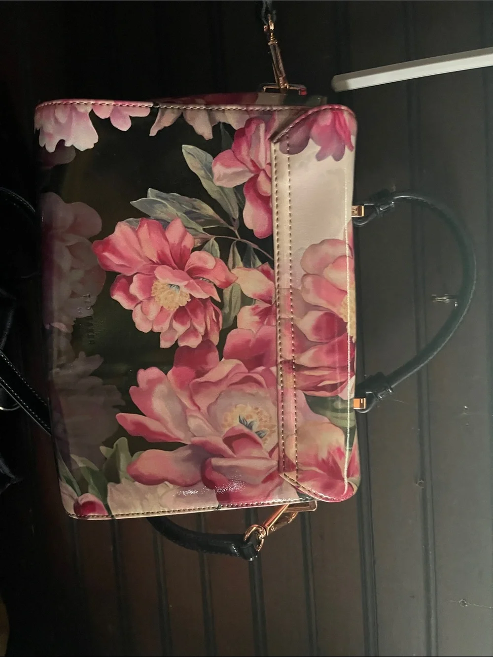Ted backer Floral Pink Peony Print Top-Handle Satchel